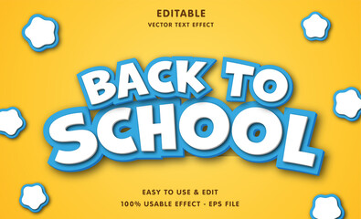 back to school editable text effect with modern and simple style, usable for logo or campaign title