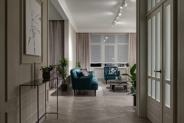 living room, modern apartment	

