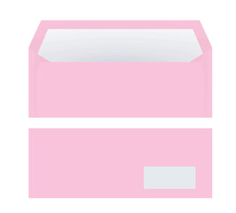 Pink corporate opened envelope. vector