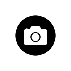 Camera icon in black round