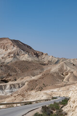 Fototapeta na wymiar Landscape in the Negev desert near Borot Lotz. Near the border with Egypt.