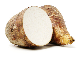 Taro on a white background