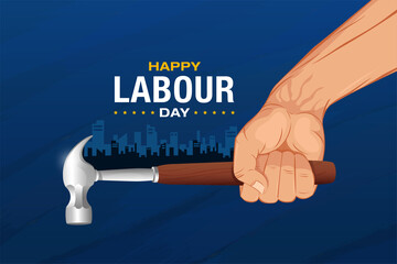 1st May Happy Labour Day, International workers day, toolbox instrument  - obrazy, fototapety, plakaty