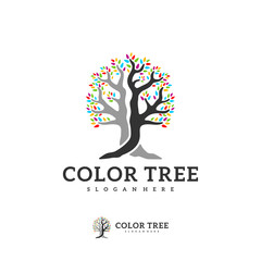 Colorful Tree logo vector template, Creative Tree logo design concepts