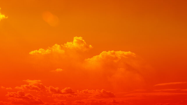 orange sky Clouds moving away rolling colorful sunset light dramatic clouds in golden hour Footage. Beautiful Sunset and cloud moving and twilight sky.