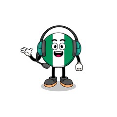 Mascot Illustration of nigeria flag as a customer services