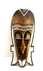 Stara drewniana maska afrykańska szamana plemienna - obrazy, fototapety, plakaty