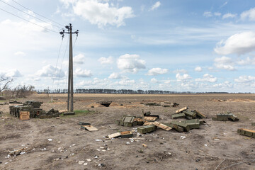 War in Ukraine. Village Andriivka after the Russian invasion