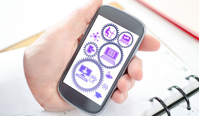 Online education concept on a smartphone