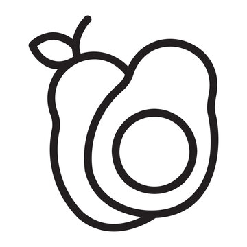 recommend clip art: avocado line icon
