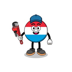Fototapeta premium luxembourg illustration cartoon as a plumber