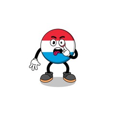 Character Illustration of luxembourg with tongue sticking out