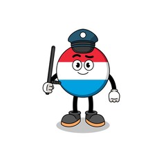 Cartoon Illustration of luxembourg police