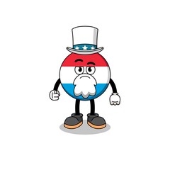 Illustration of luxembourg cartoon with i want you gesture