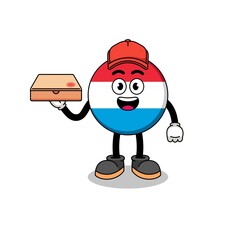 Obraz premium luxembourg illustration as a pizza deliveryman