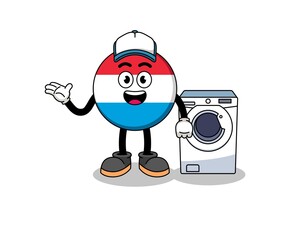 Fototapeta premium luxembourg illustration as a laundry man