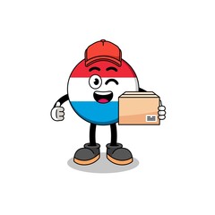 luxembourg mascot cartoon as an courier