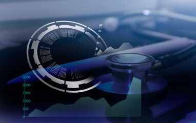 Medical examination and healthcare business graph , health insurance, Health check concept 