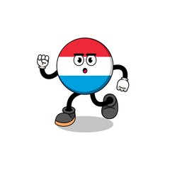 running luxembourg mascot illustration