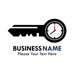 Key time symbol logo template illustration