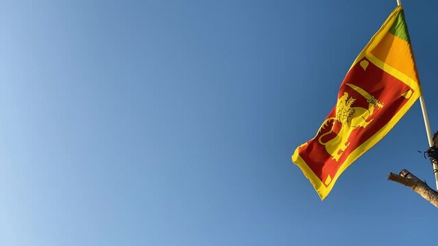 Sri Lanka flagg waving in wind pan