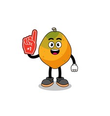 Cartoon mascot of papaya fruit number 1 fans