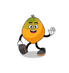 papaya fruit cartoon walking