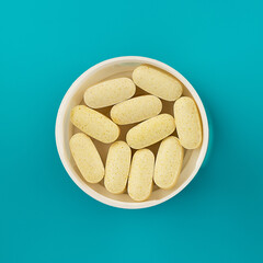 magnesium taurate pills.  immune prevention care concept