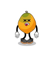 papaya fruit mascot illustration is dead