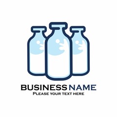 milk bottle symbol logo template illustration.