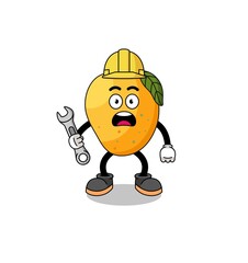 Character Illustration of mango fruit with 404 error