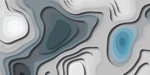 Paper art 3d vector banner, abstract soft white background with waves, textured Papercut .Cut out paper design style gray abstract background. Gray papercut background for presentation.