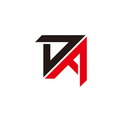 letters da simple triangle line clean geometric logo vector
