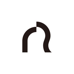 letter rr simple geometric curves line flat logo vector