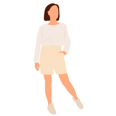 Fototapeta premium girl, woman flat design, isolated, vector