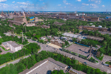 ArcelorMittal Krivoy Rog, Ukraine.
Environmental pollution. Iron production. Blast furnace. Metallurgical plant. View of the large metallurgical plant Krivorozhstal