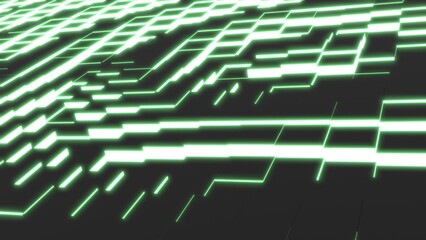 キューブ VJ 波打つ シンプル 発光 緑 [別Verあり]