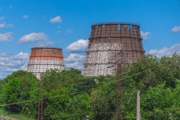 ArcelorMittal Krivoy Rog, Ukraine.
Environmental pollution. Iron production. Blast furnace. Metallurgical plant. View of the large metallurgical plant Krivorozhstal