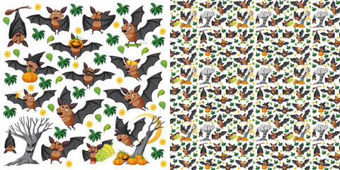 Obraz premium Cute animals cartoon seamless background