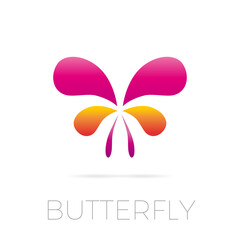 Abstract butterfly, Isolated vector pattern