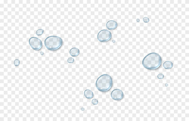 Vector blue water drops. PNG drops, condensation on the window, on the surface. Realistic drops on an isolated transparent background. PNG.