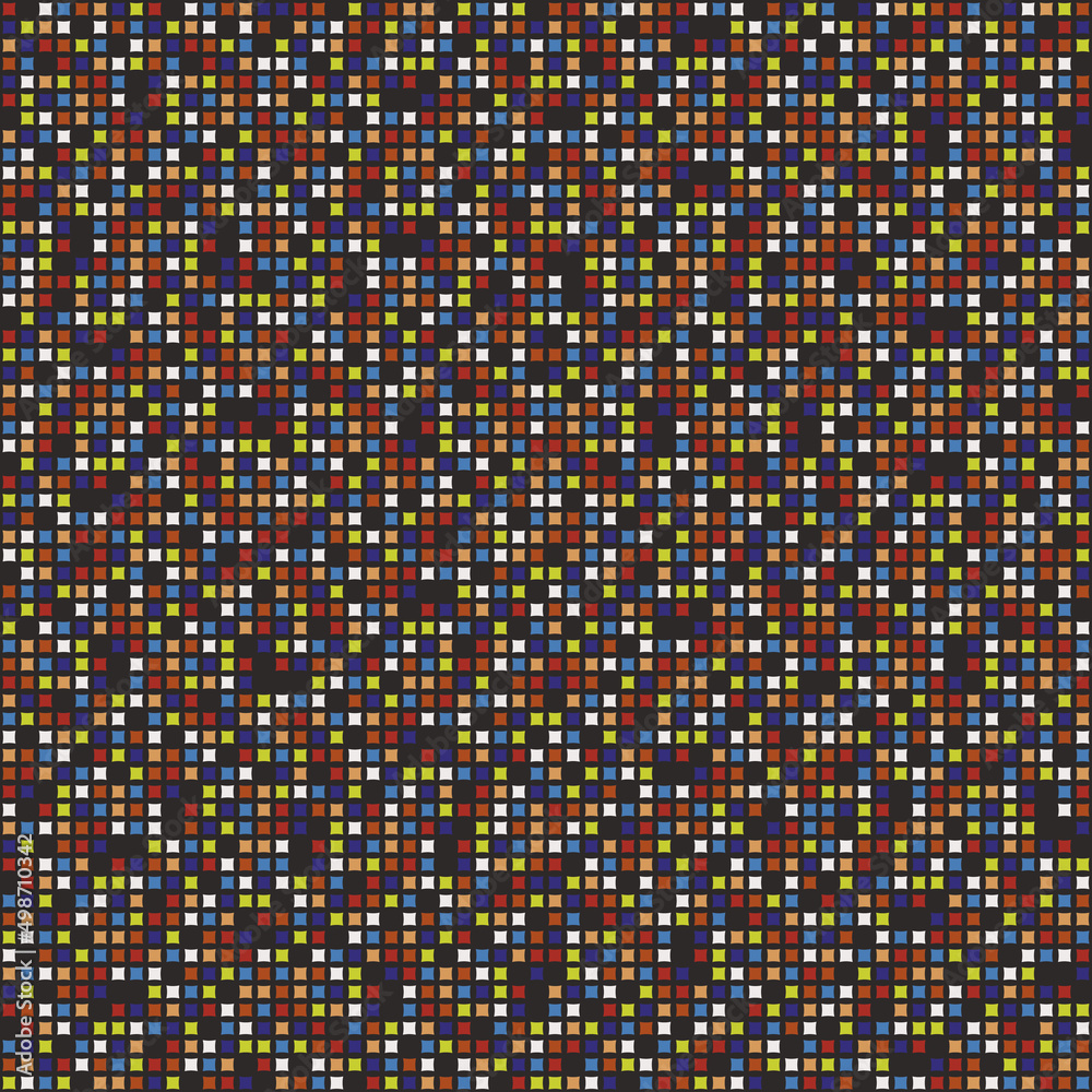 Poster small colored tiles on a black background. vector seamless tiling of small mosaic elements.