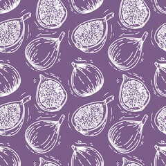 seamless pattern with fig fruits
