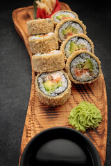 Banzai sushi roll with sauce