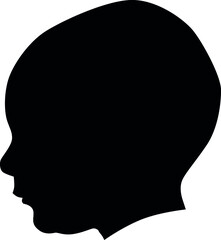 beautiful young baby, childe profile face portrait picture. vector illustration realistic silhouette