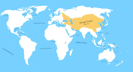 Fototapeta na wymiar Map of Mongol Empire Möngke Khan