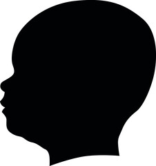 beautiful young baby, childe profile face portrait picture. vector illustration realistic silhouette