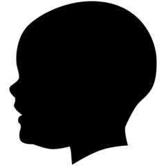 beautiful young baby, childe profile face portrait picture. vector illustration realistic silhouette