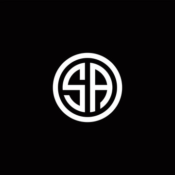 Initial letter SA circle monogram simple clean modern logo