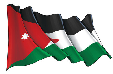 Waving Flag of Jordan